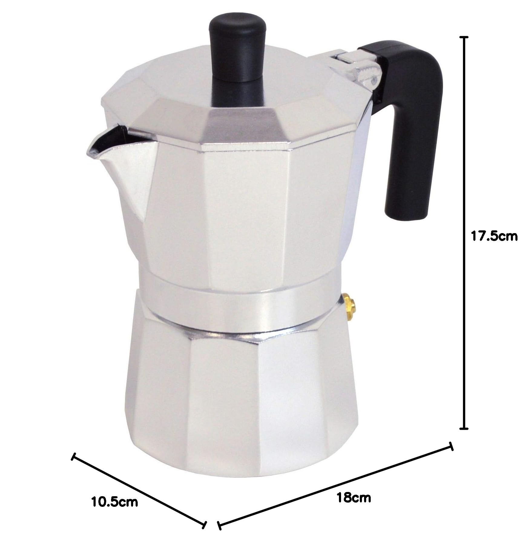 Pintinox Capri Mocha Coffee Maker, 6 Cups, Aluminium, Anti-Burn